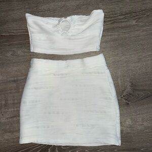 SHEIN White Mini Pencil Skirt Set for Cocktail